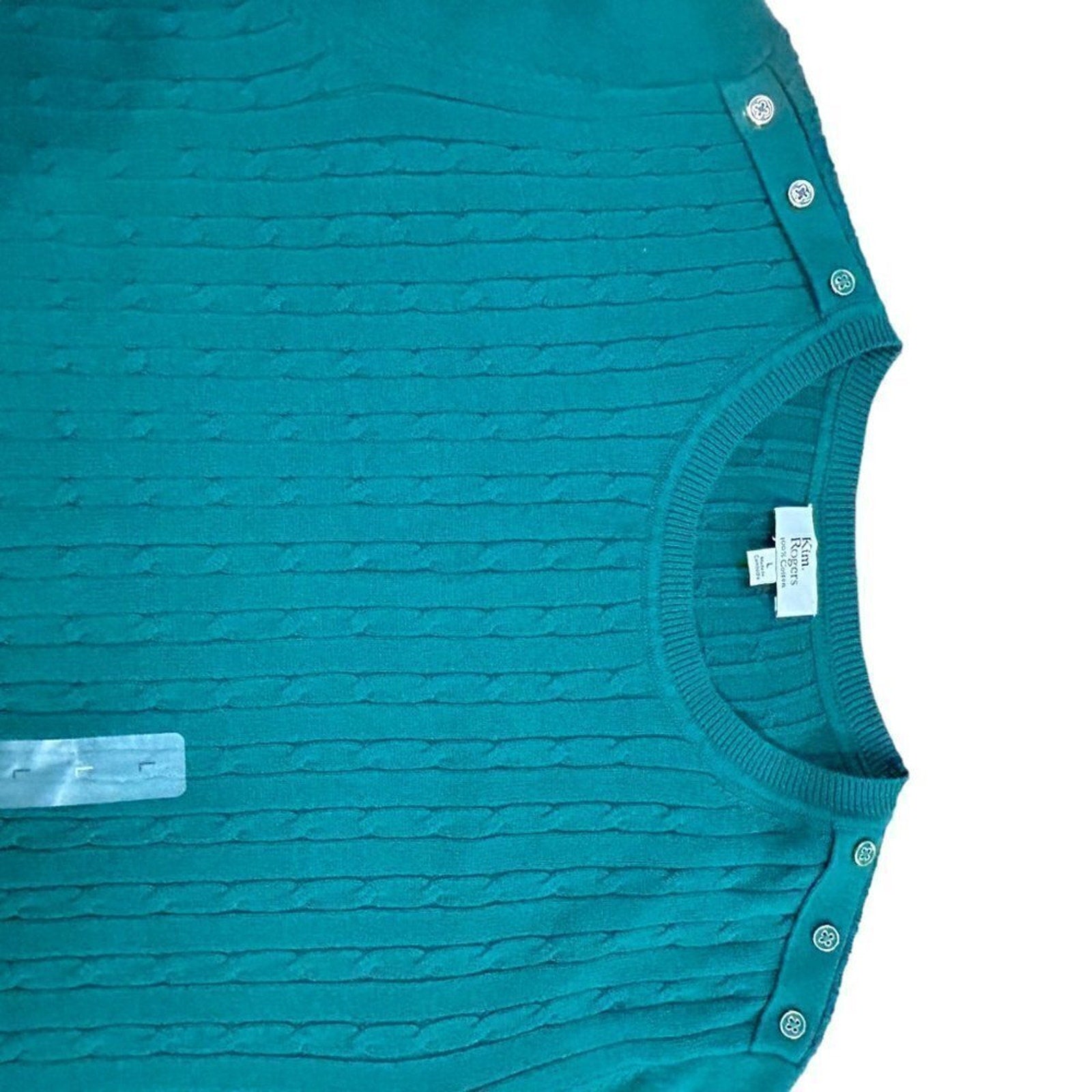 Kim Rogers Forest Green Cotton Pullover Sweater – Women’s Size L #L1346