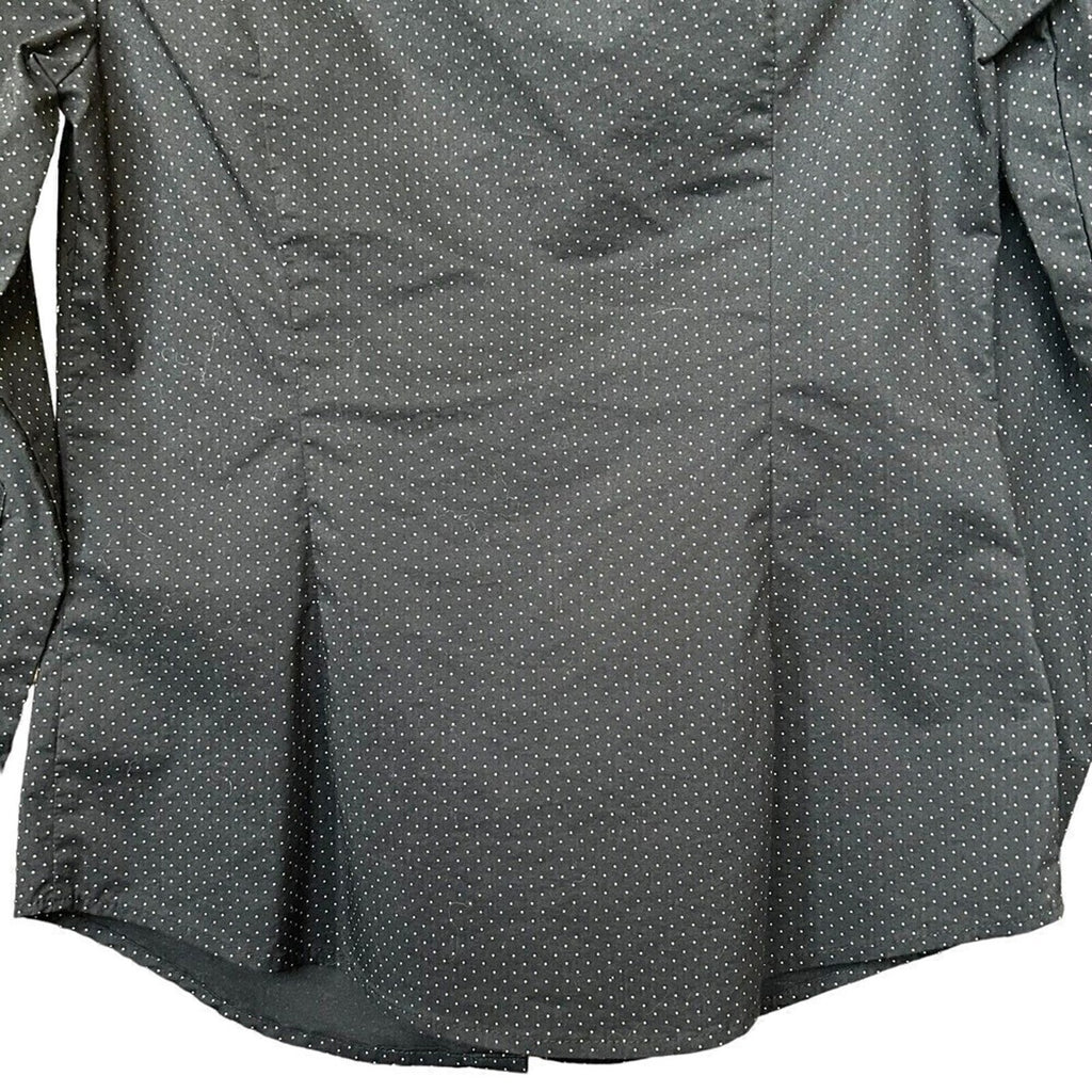 George Womens Black Gold Polka Dot Blouse Button Up Lg. Sleeve Sz 4-6 (S) #J1305