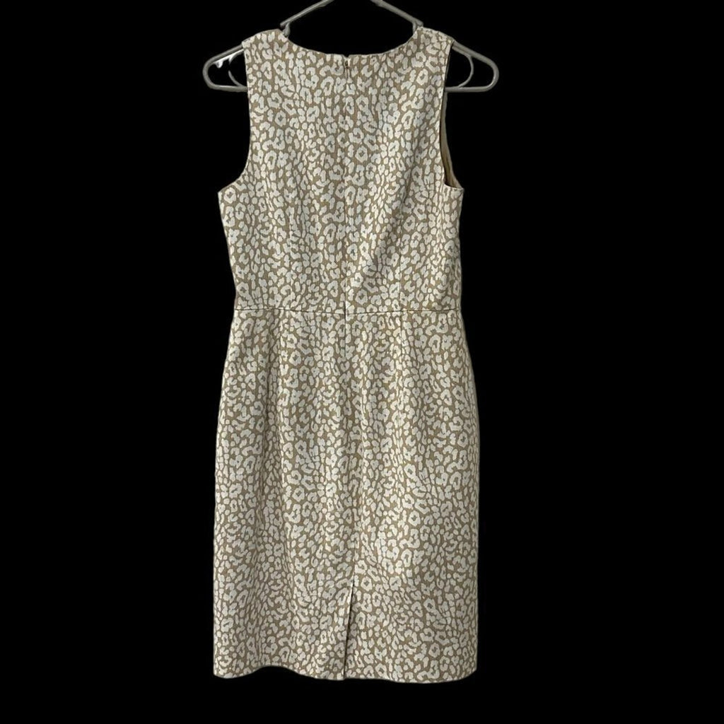 J.Crew basketweave leopard sheath dress size 2 #BH