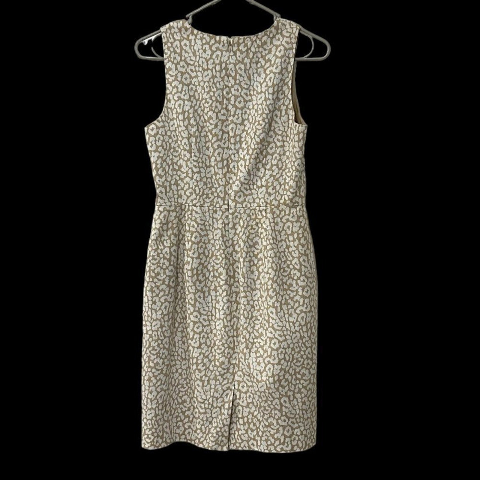 J.Crew basketweave leopard sheath dress size 2 #BH