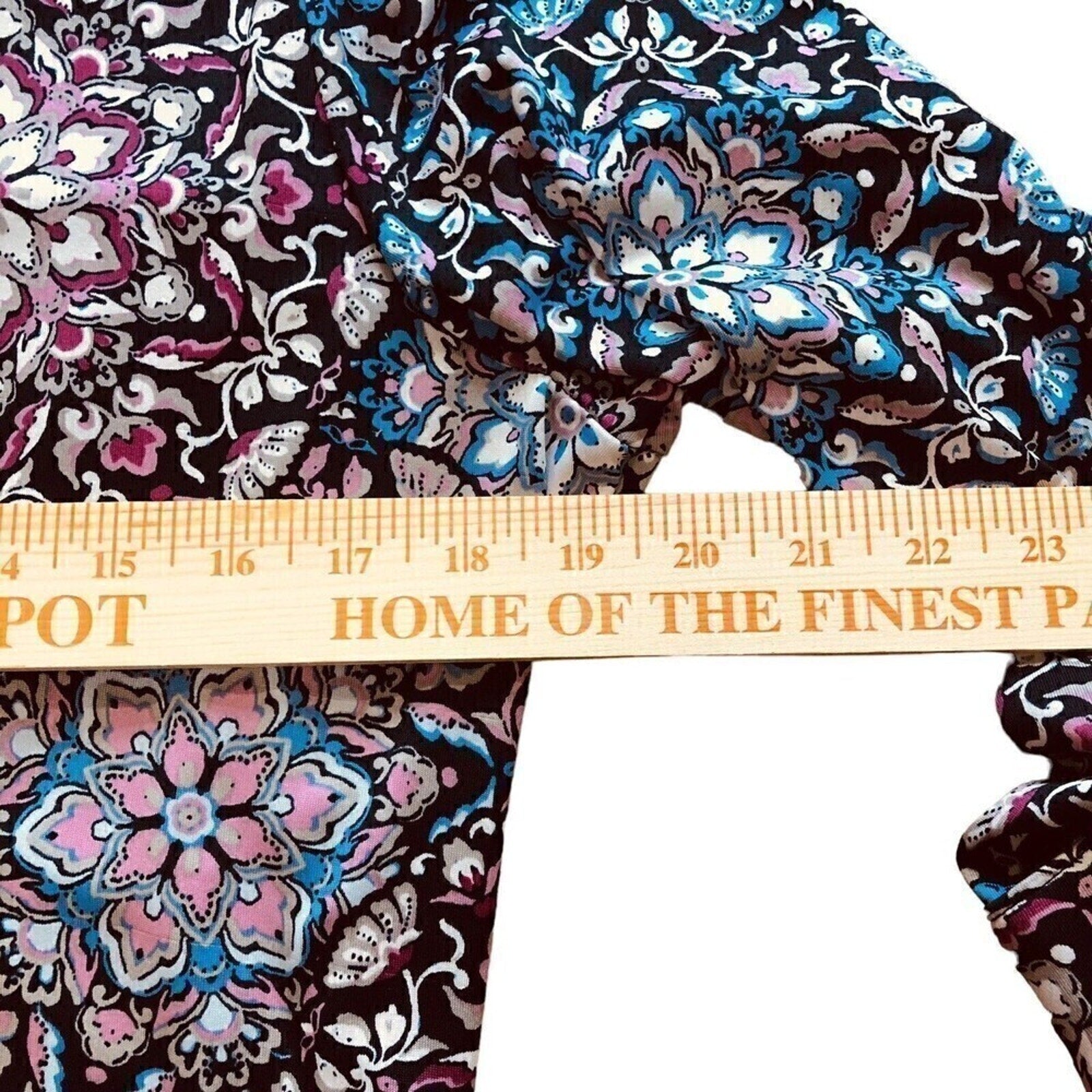 Croft & Barrow Classic Women's Casual Floral Tunic Shirt Sz. (L) 3/4 Sleeve