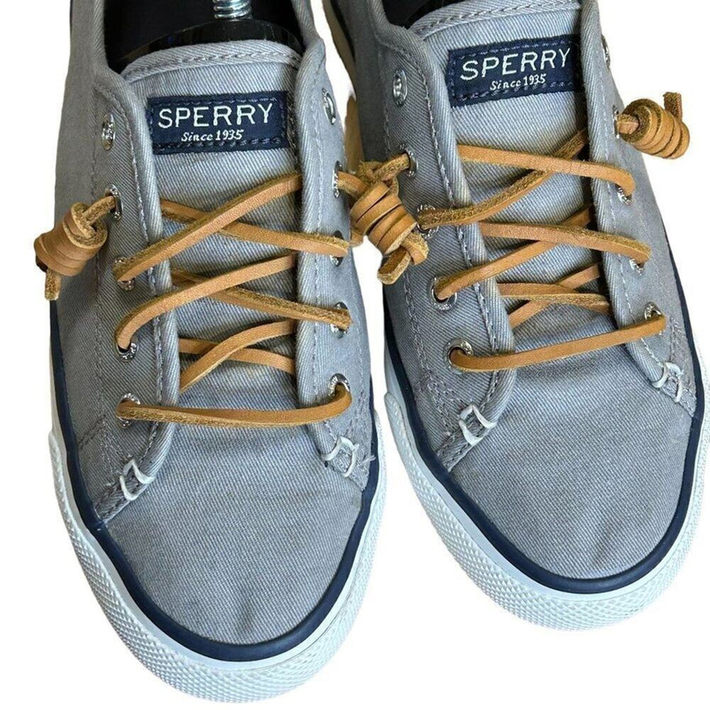 Sperry TopSider Boat Shoe Slip-on Women's 6 - Grey Shoes Brown Laces