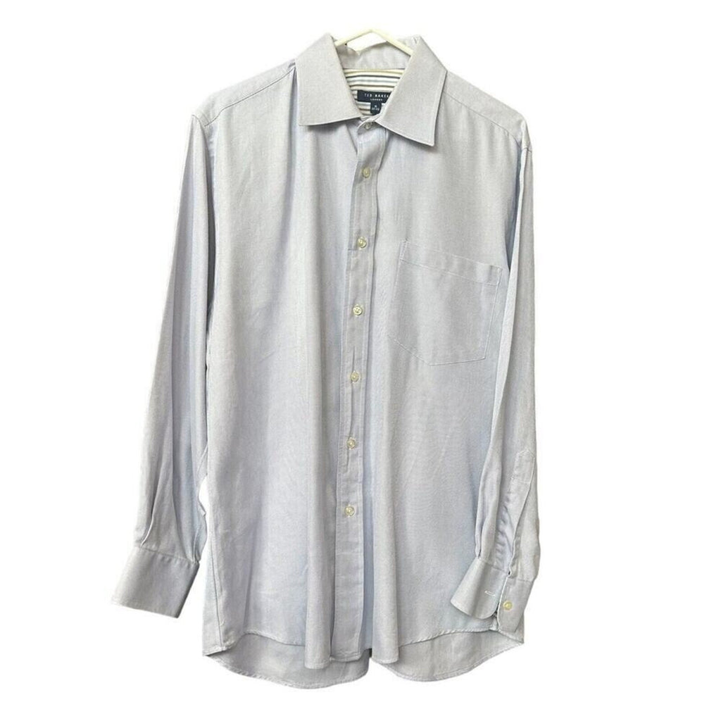 Ted Baker London Men's Blue Shirt Long Sleeve Button Up Size 16 32/33 #G1264