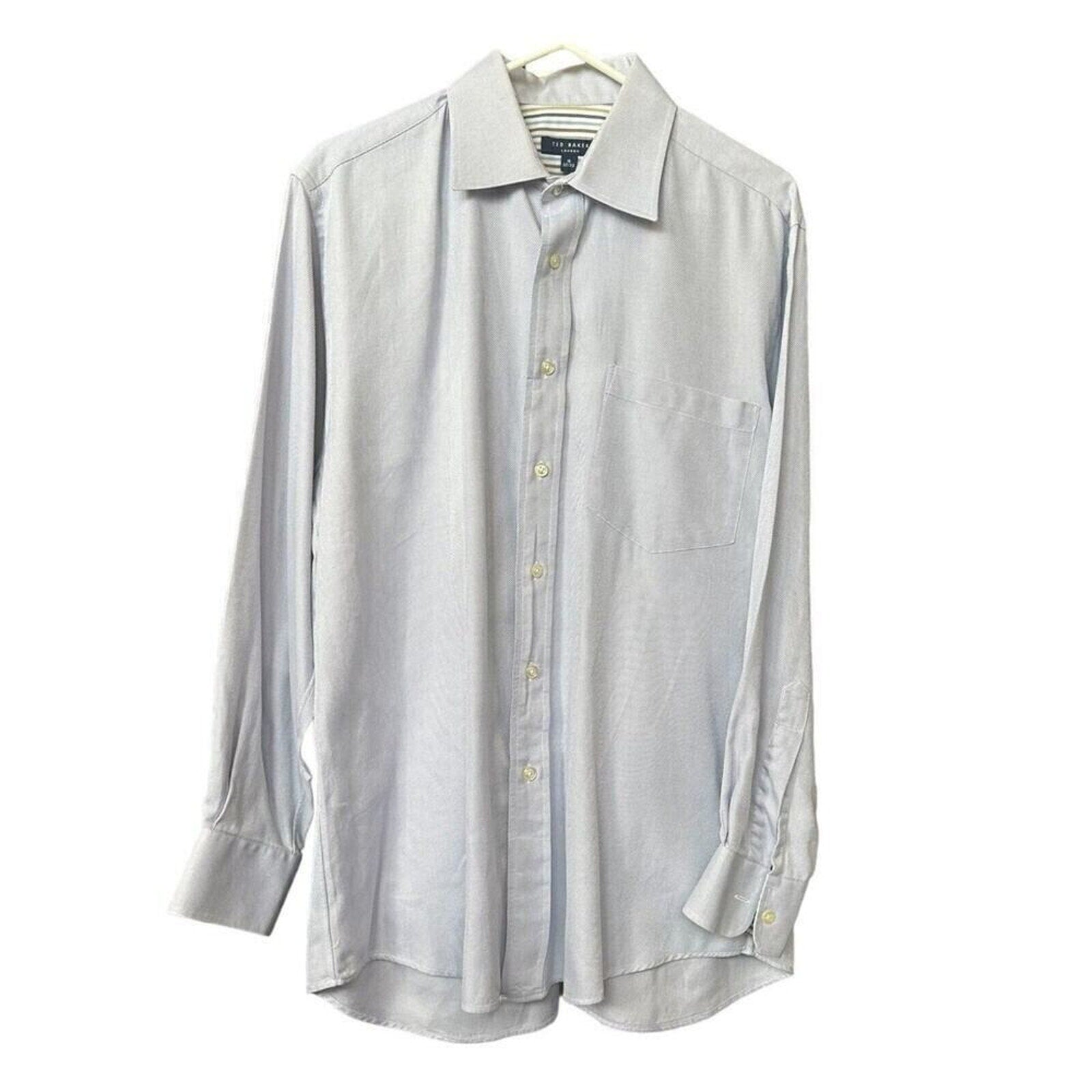 Ted Baker London Men's Blue Shirt Long Sleeve Button Up Size 16 32/33 #G1264