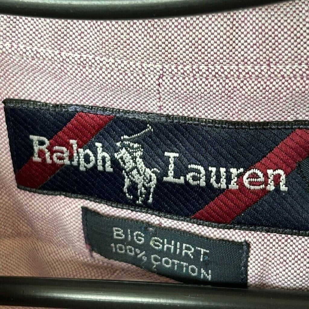 Ralph Lauren Men's Big Shirt Edition Shirt Pink Button Down Sz. L #F1235