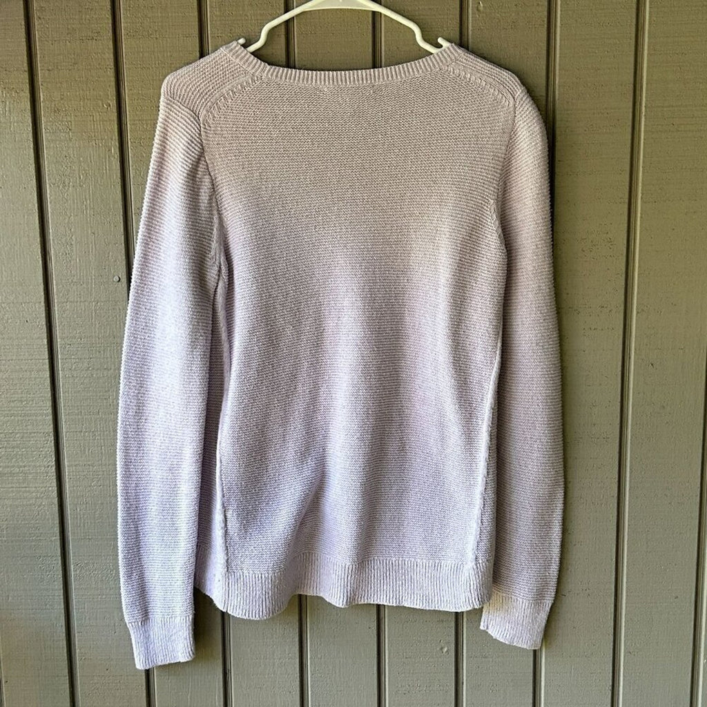 Madewell Women's Size M, Sweater Purple Knit Crew Relaxed Boxy Lg Sleeve #H005