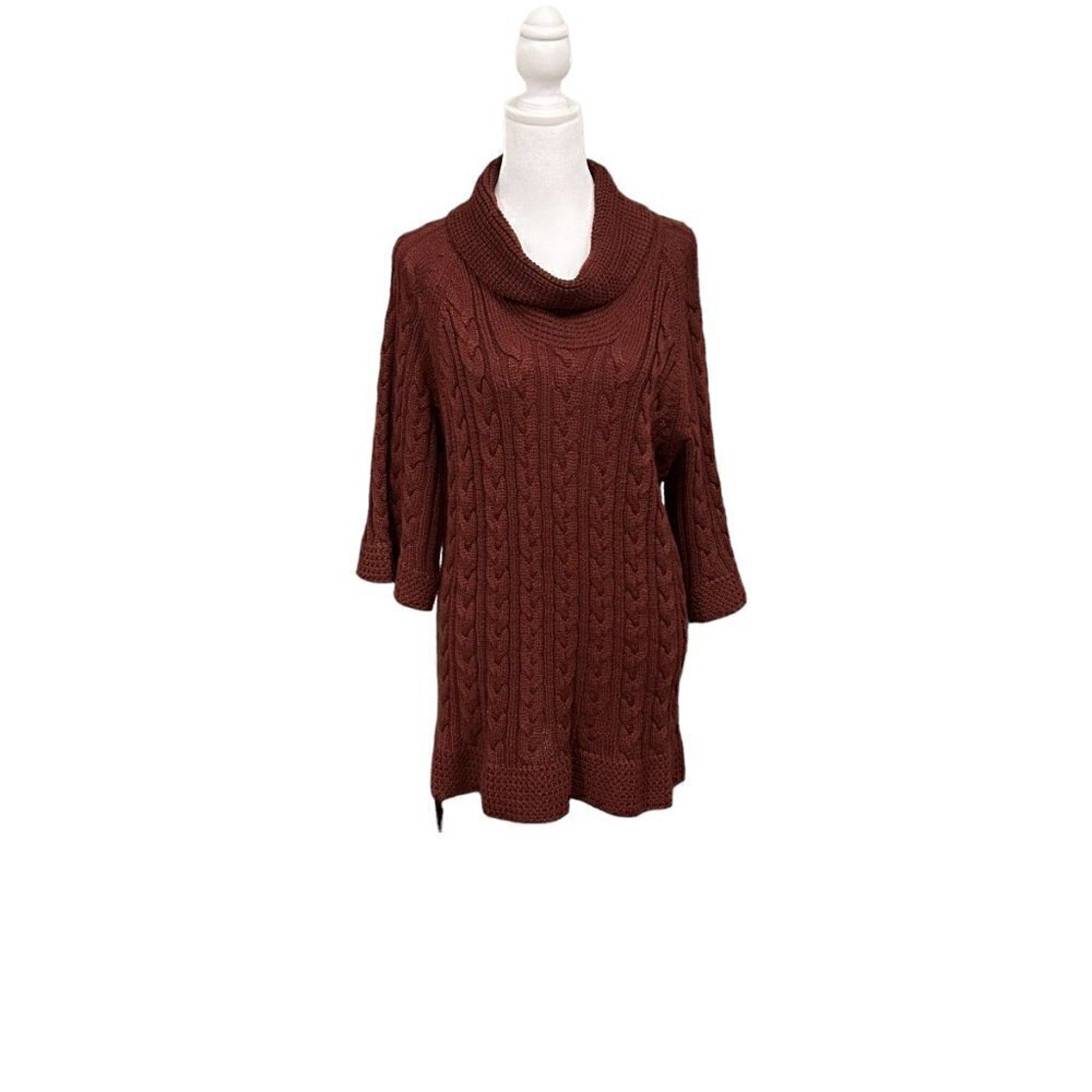 Coldwater Creek Womens Sweater Cable Stitch Vintage Fisherman Size XL /18 #L1374