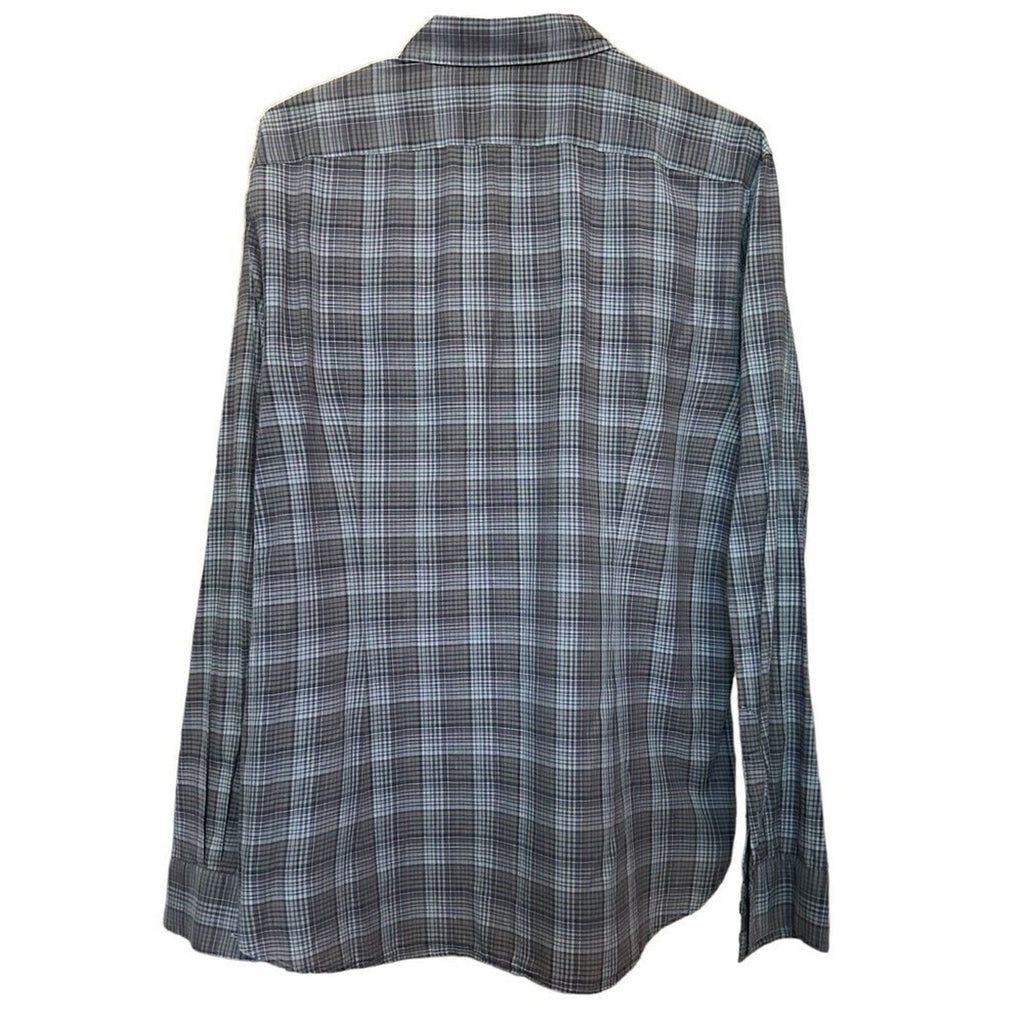 John Varvatos Star USA Lightweight Gray Plaid Men's Casual Shirt Size XL #A1138
