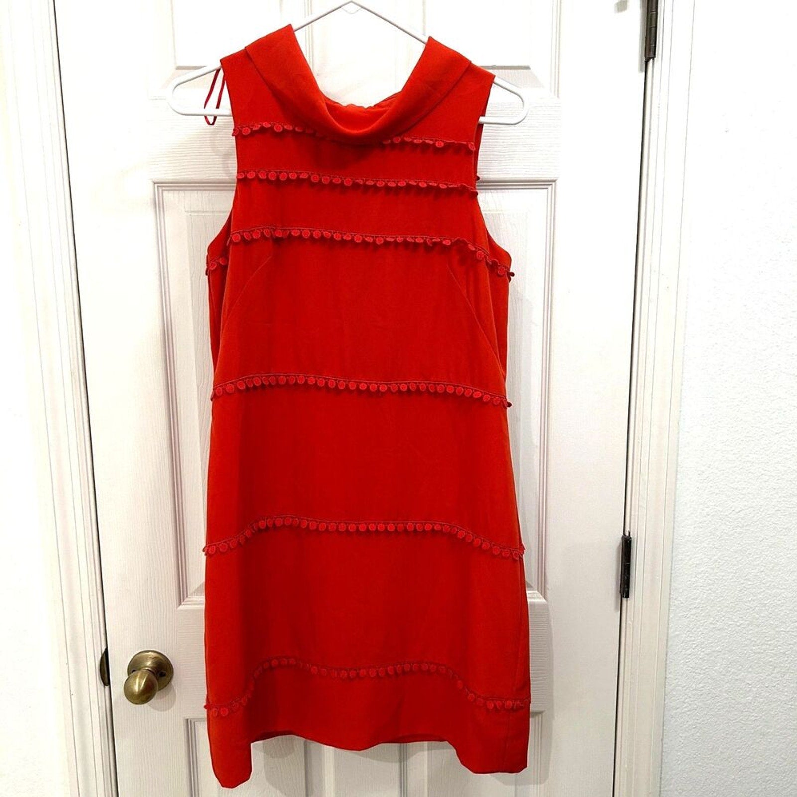 Jessica Simpson spring-summer orange dress size 4 zip-closure back