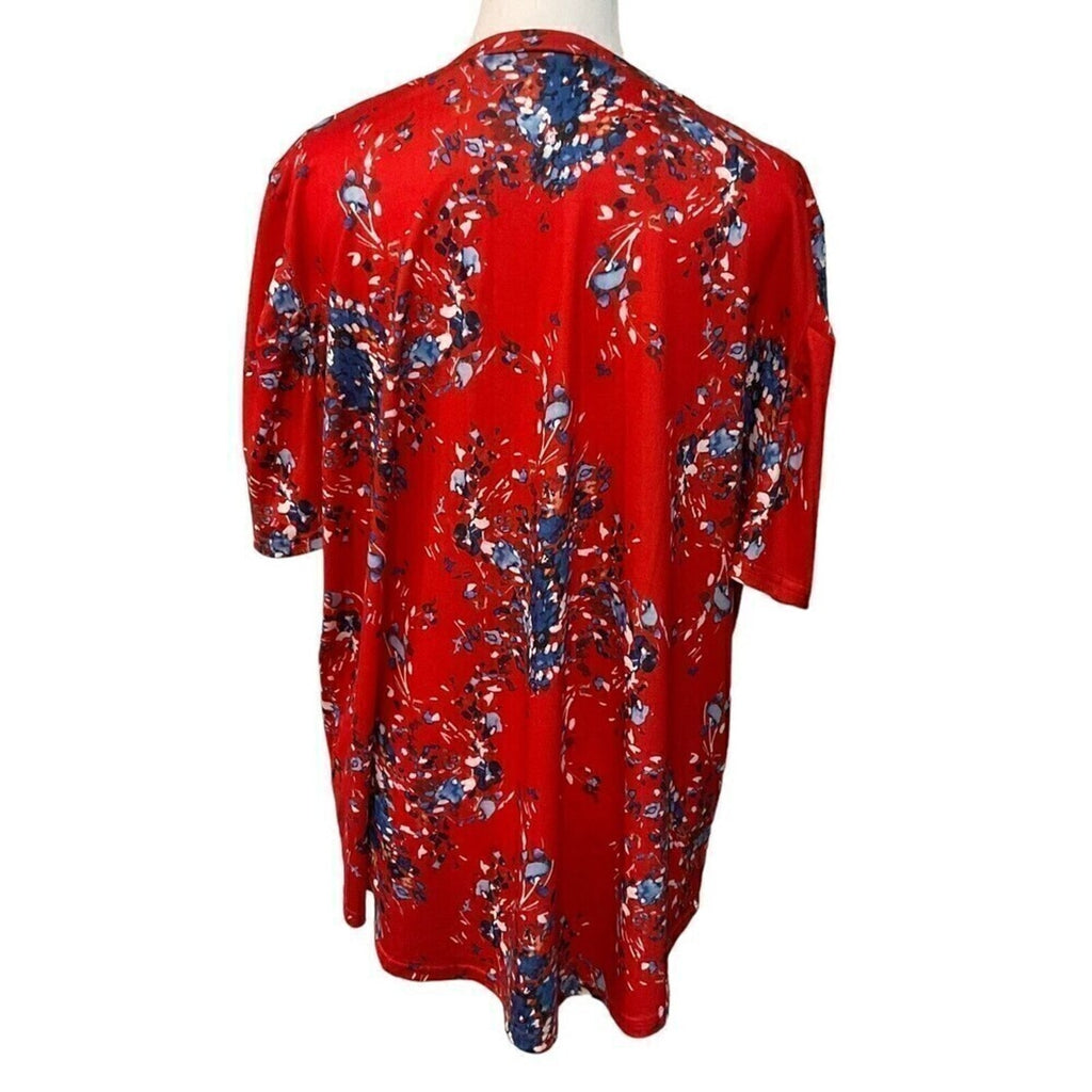 Women's Summer Tunic Top V-Neck Short Sleeve Casual Loose Fit Comfy #1099