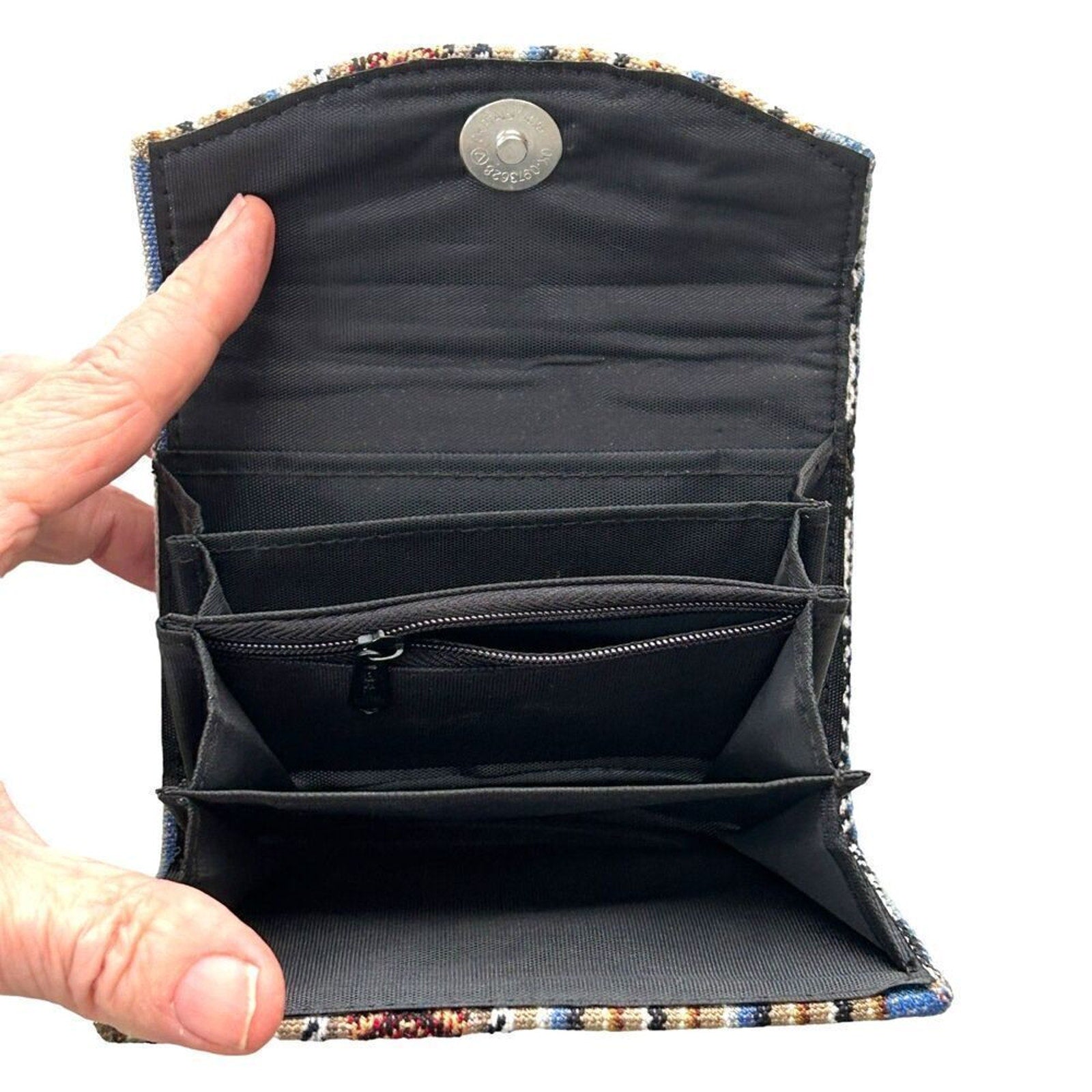 Wallet Women's Tapestry Snap Closure, Interior Card Slots, Zip Card Compartment