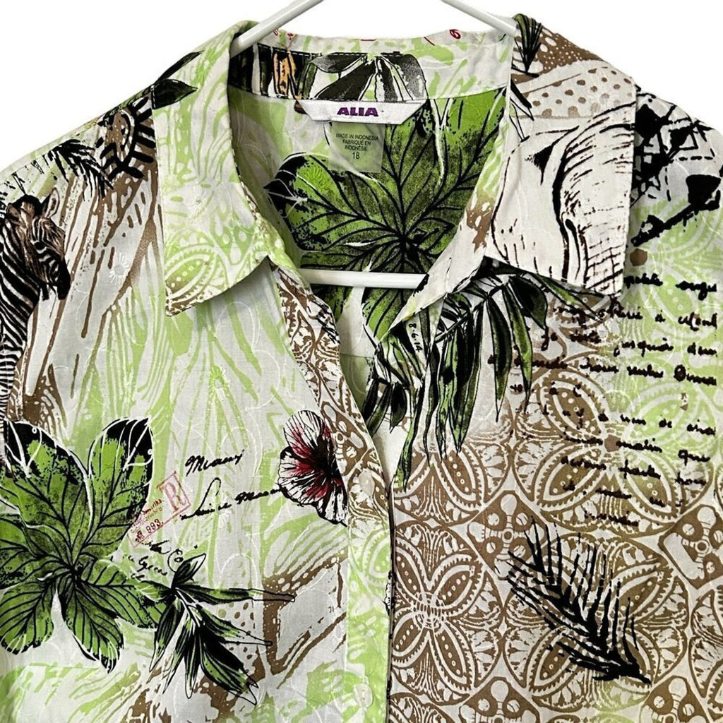 Alia Women’s Sleeveless Blouse Size 18 – Island Travel Top #B1497