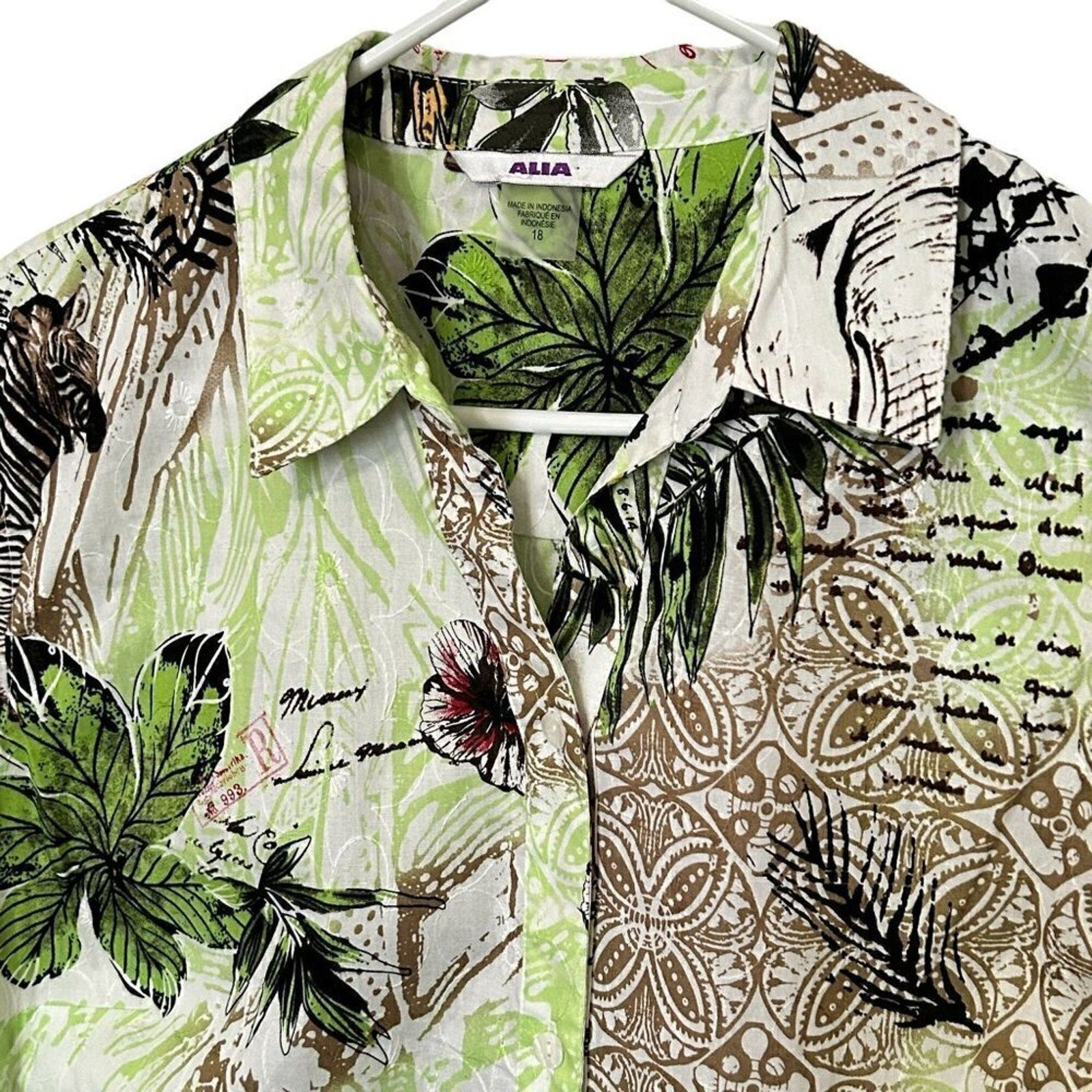 Alia Women’s Sleeveless Blouse Size 18 – Island Travel Top #B1497