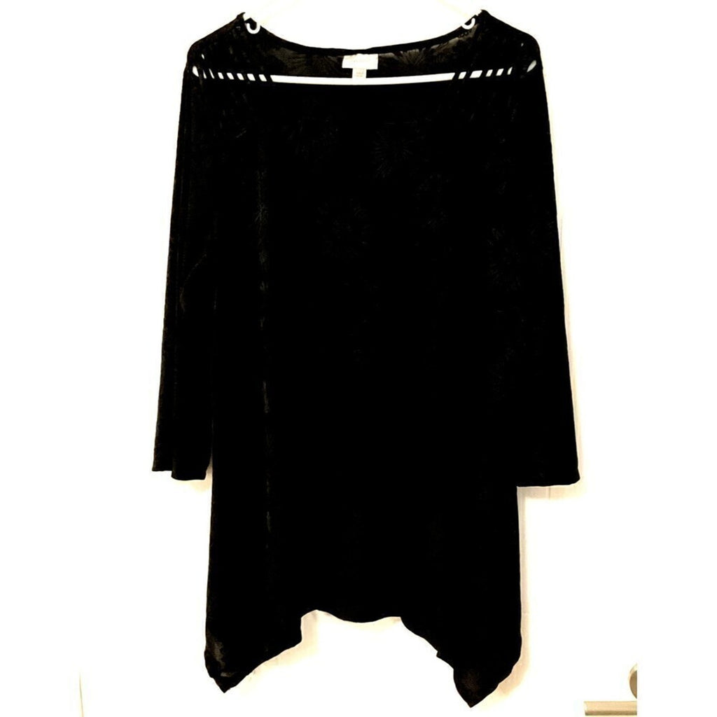 Avenue dress women’s plus size 18/20 black-on-black floral pattern