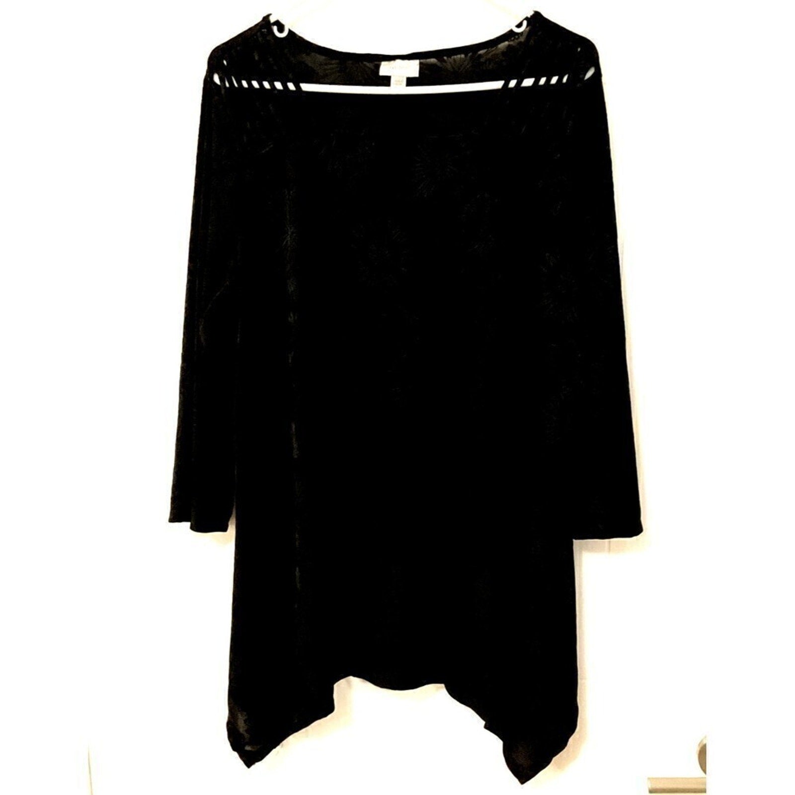 Avenue dress women’s plus size 18/20 black-on-black floral pattern