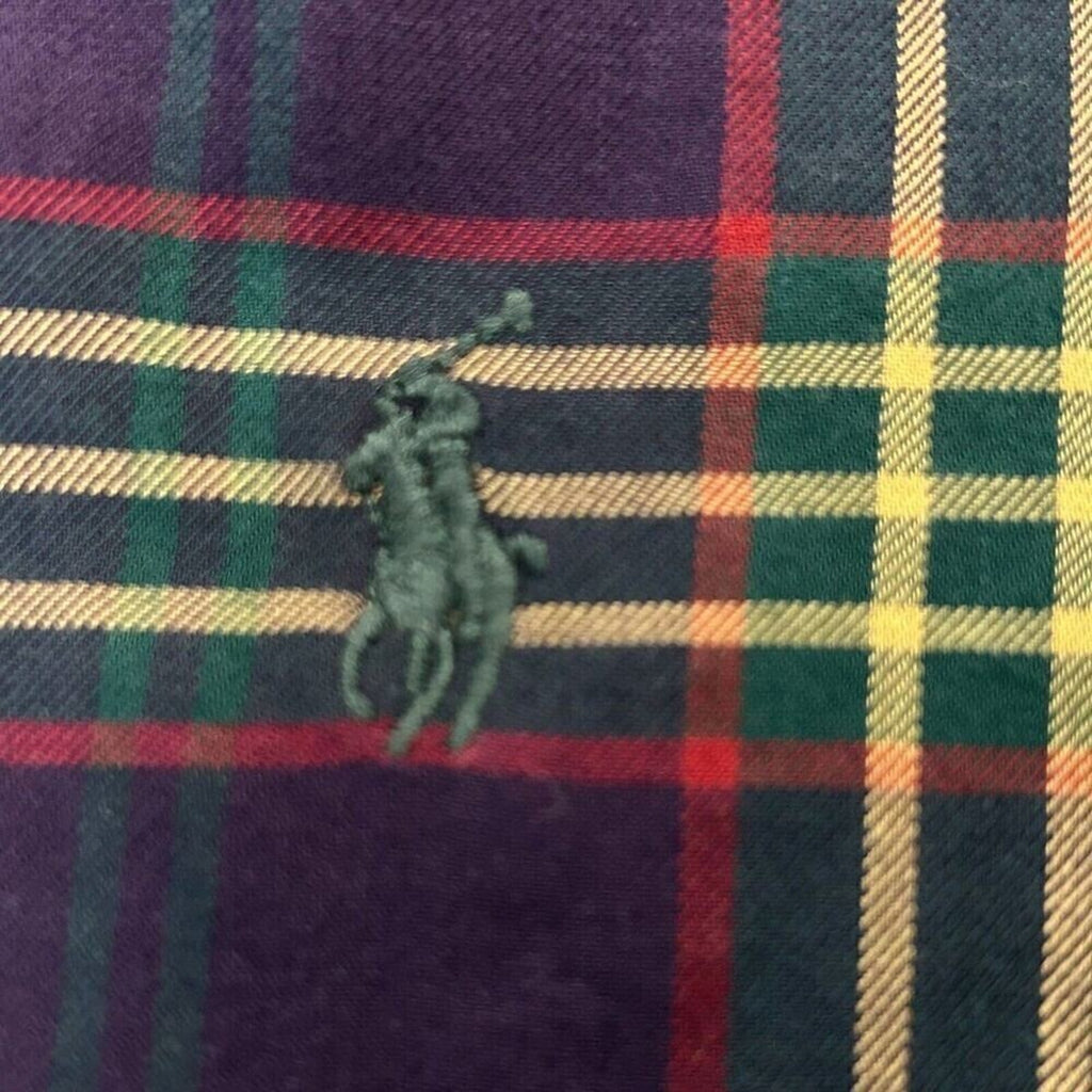 Ralph Lauren Men's Shirt Long Sleeve Purple Plaid Button Down Size Large #K1359