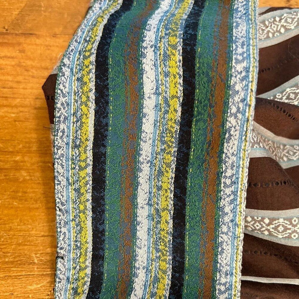 Robert Graham Mens Shirt Sz XL Striped Embroidered Rev.Cuffs Collar Stays #M1398