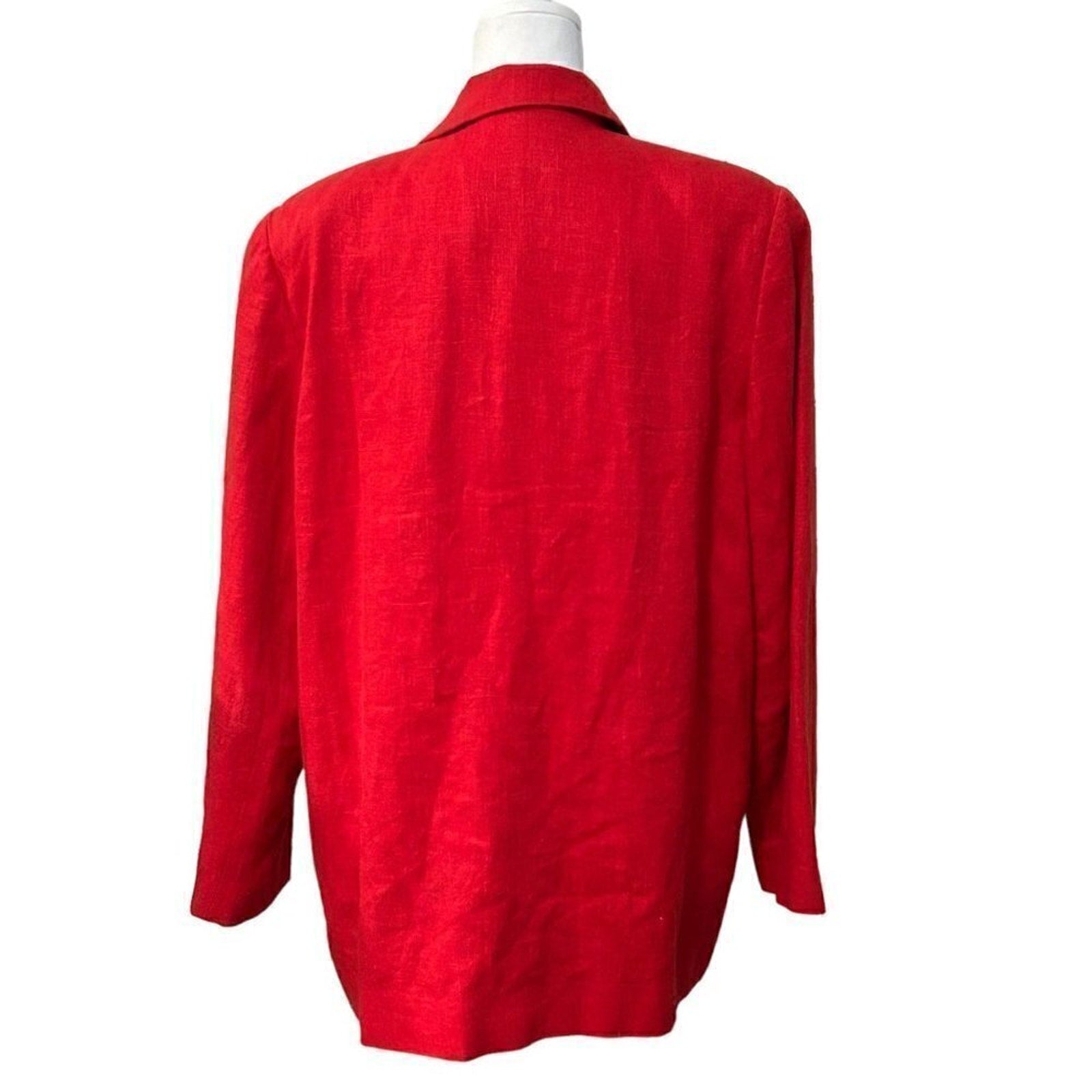 Harve Benard Vintage Women's Blazer Red Linen Size 2X See Description #BH
