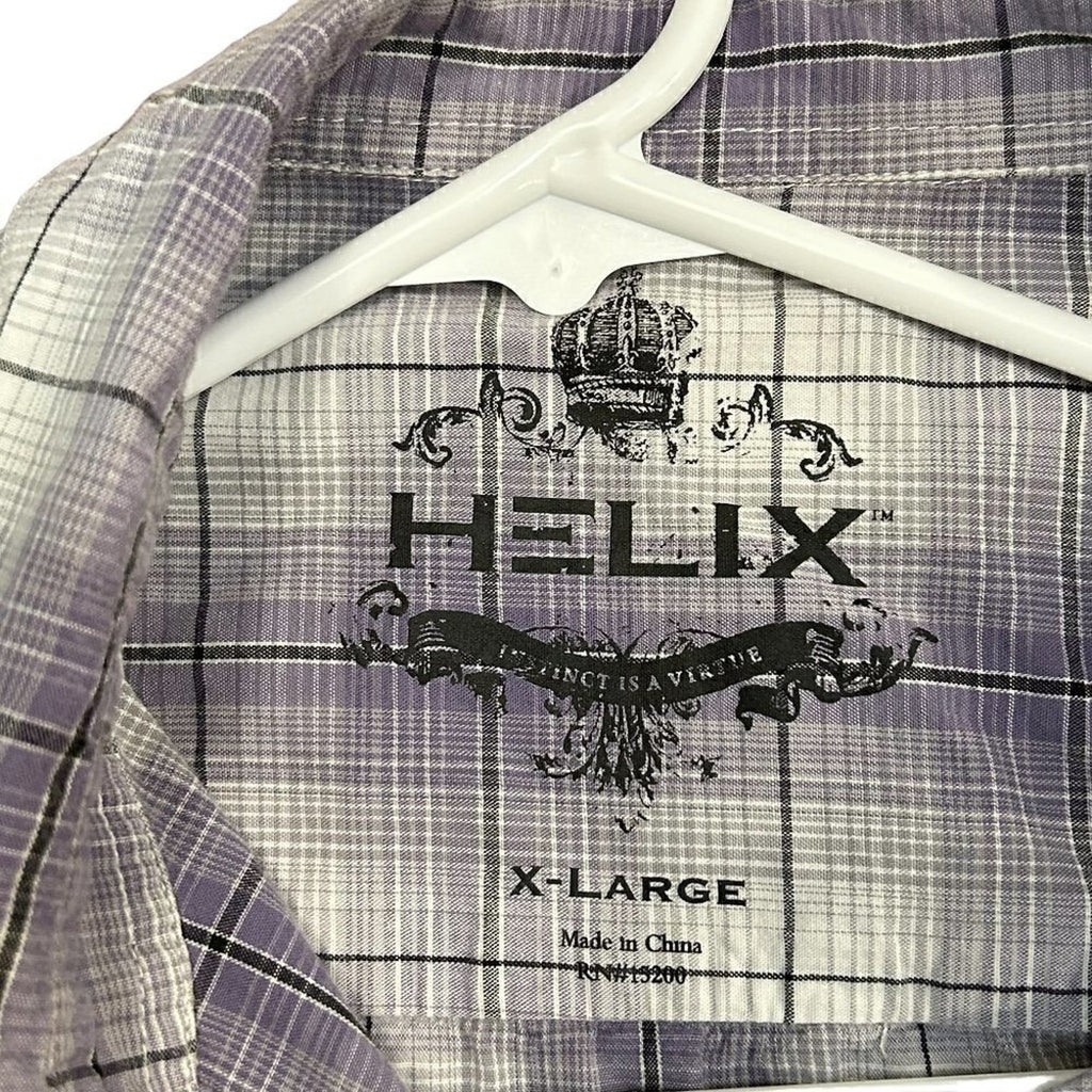 Helix Mens Black Pearl Snap Shirt Size ( XL )  Long Sleeve Western Cowboy #M1386