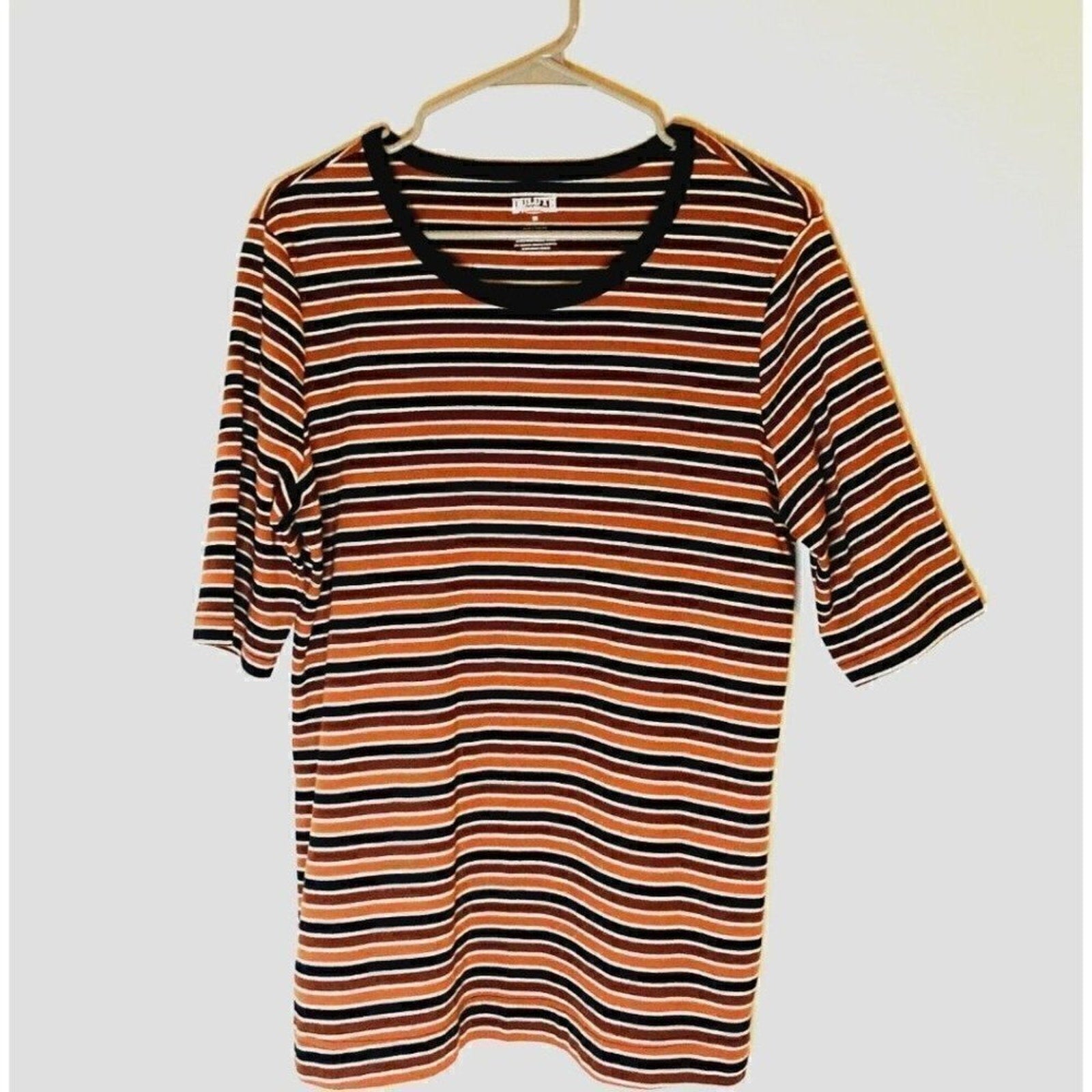 Duluth Women's Multicolor Size M Striped Round Neck Short Sleeve T Shirt