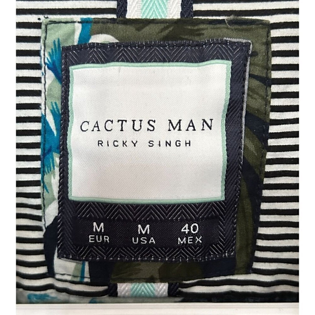 Cactus Man - Men's Shirt Size Medium Short Sleeve Floral Cotton Made in India #H