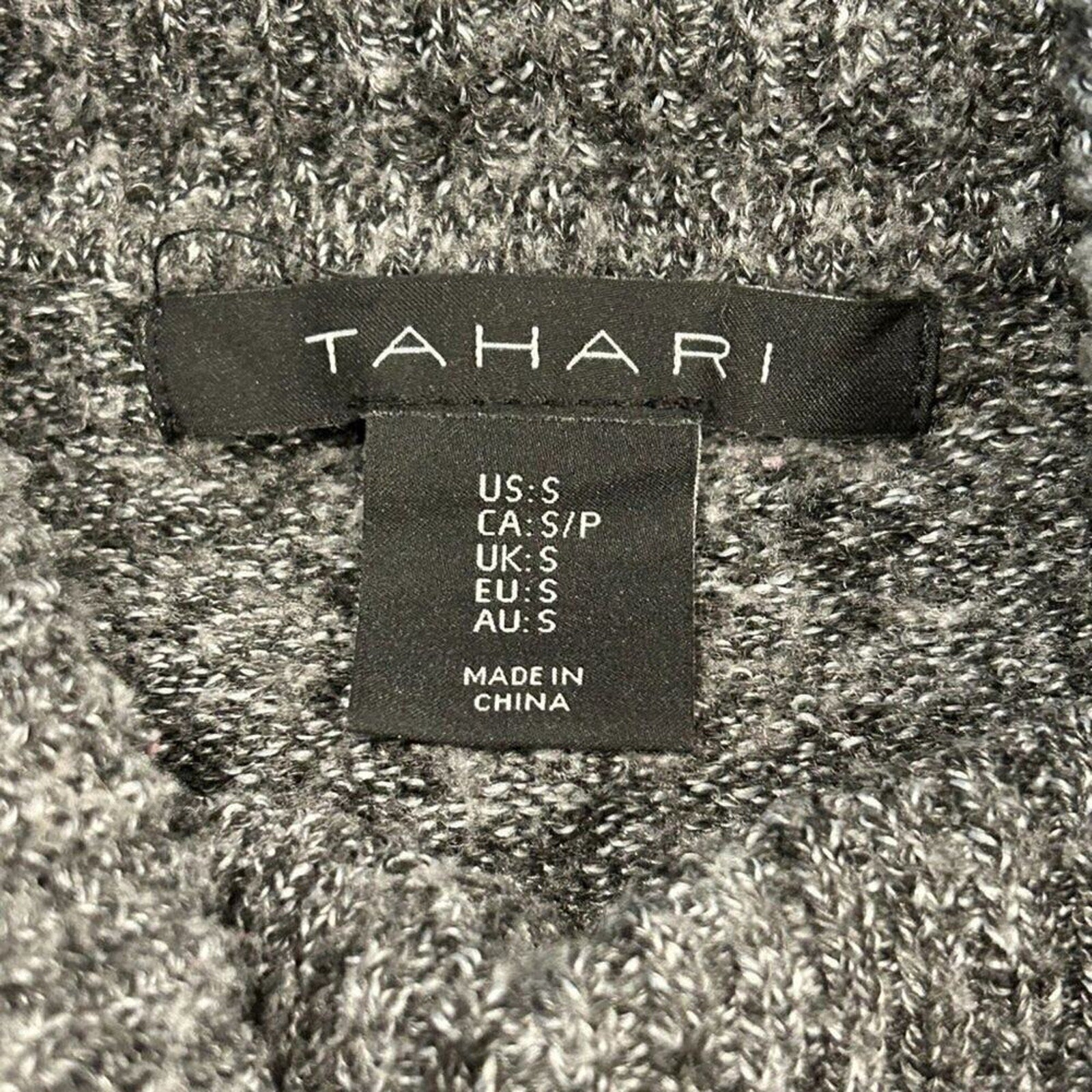 Tahari Women's Size S (Oversized) Cowl Neck Sweater, Grey, Long Sleeve #N1431