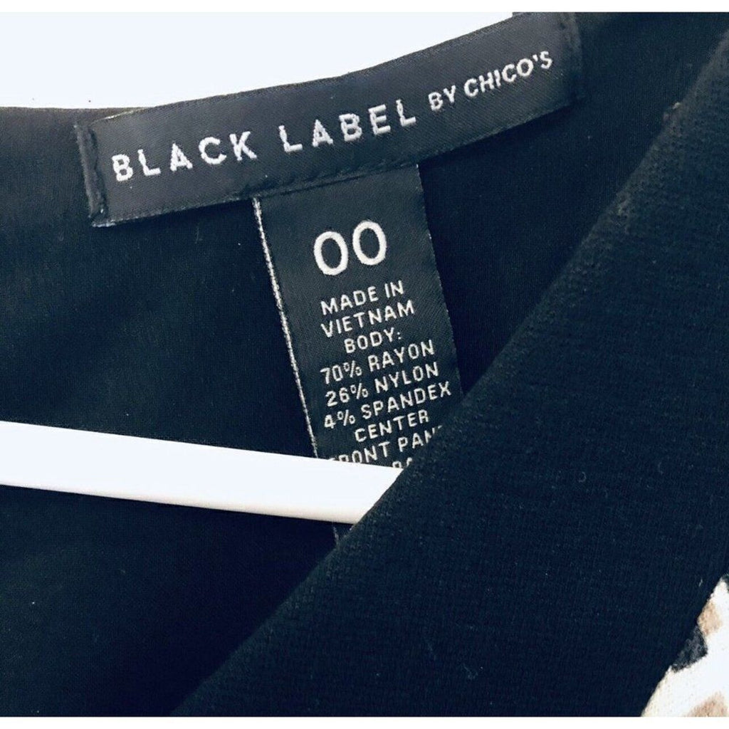 Chico’s Black & White Dress – Size 00 | Classic & Sleek Look