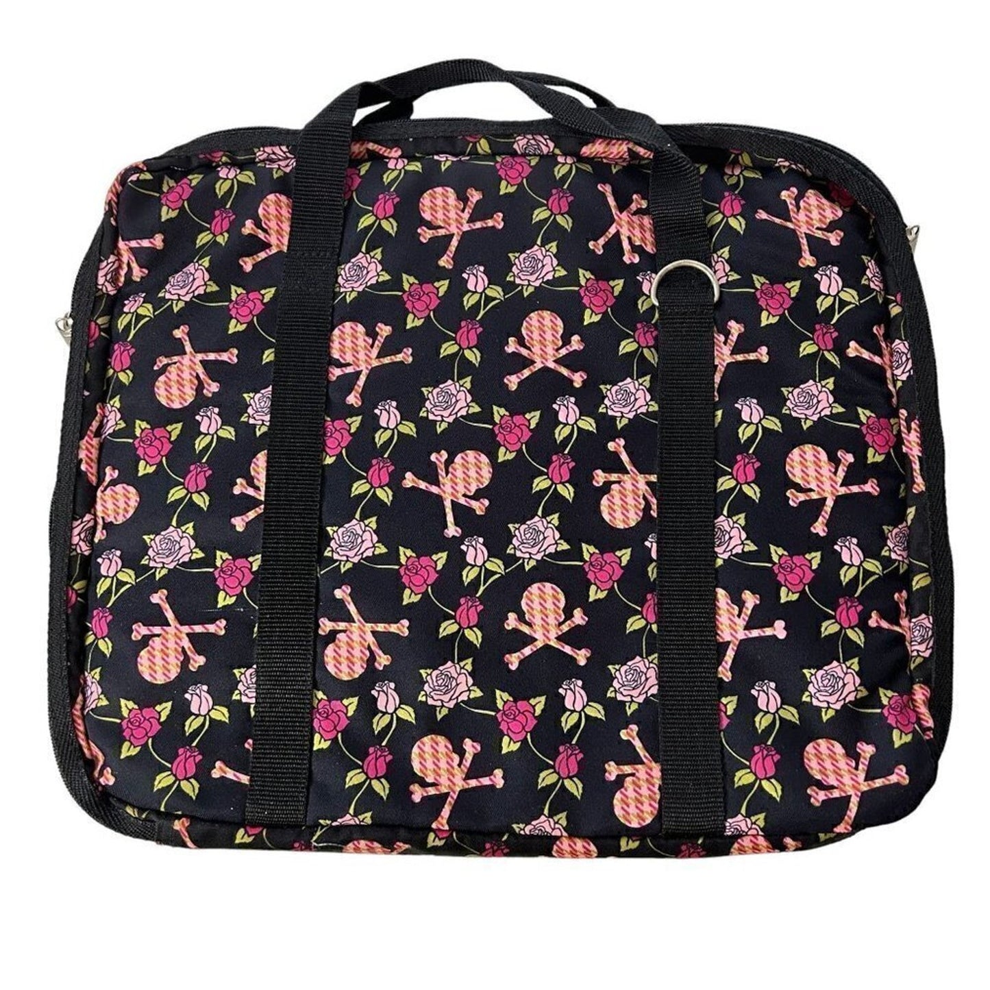 Tote Computer Book Bag Floral Whimsical 16" x 13" Pockets Zippers