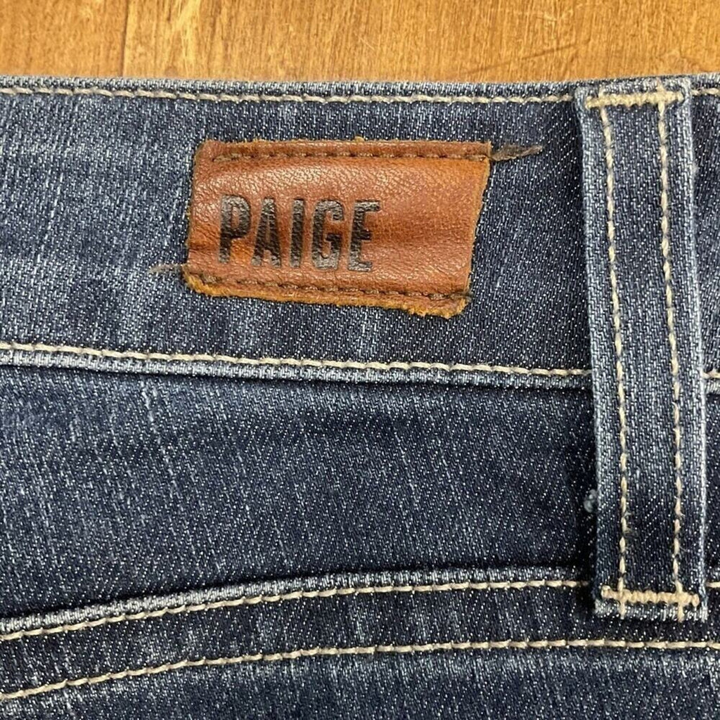 PAIGE Hoxton Women's Size 27 w27 Blue Denim Ankle Distressed Hem  Skinny Jeans