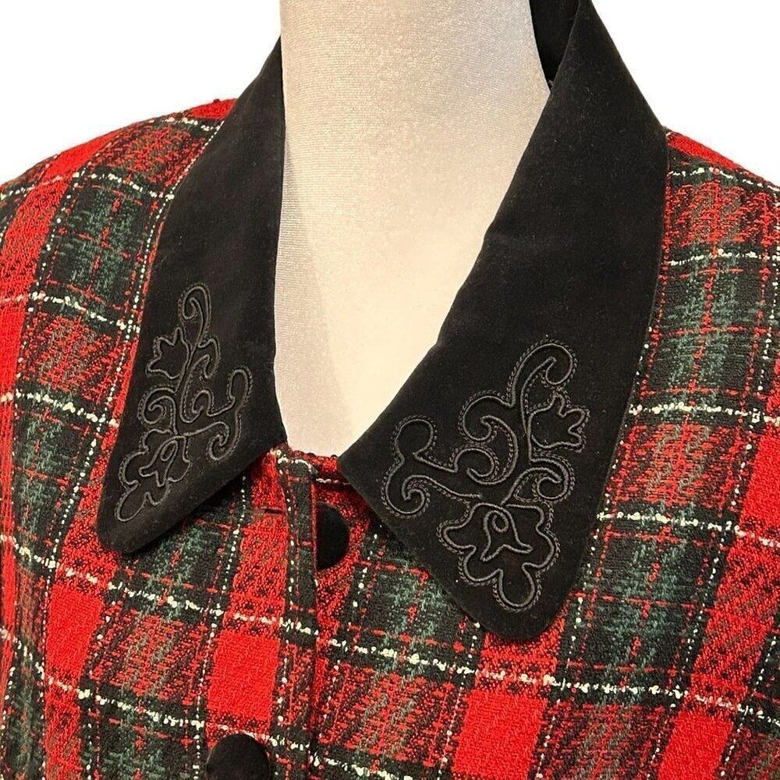 Plaza South Women's Red Plaid Blazer /Jacket Vintage Size 10 #BH