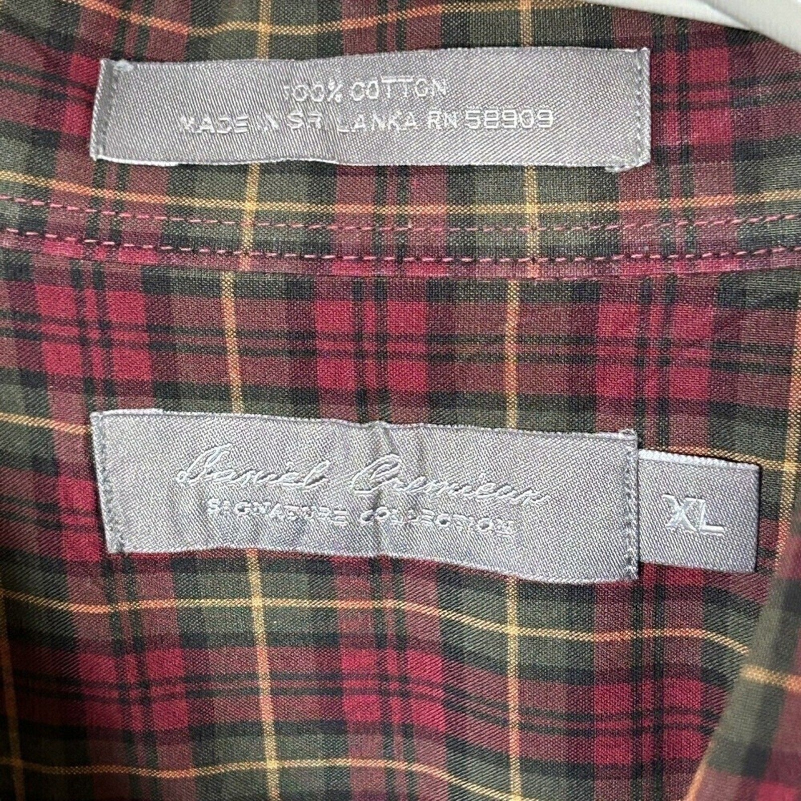 Daniel Cremieux Shirt Mens Size XL Long Sleeve Italian Fabric Plaid #F1238