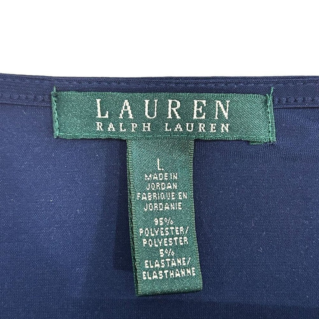 Lauren Ralph Lauren dark blue sleeveless dress size Large #BH
