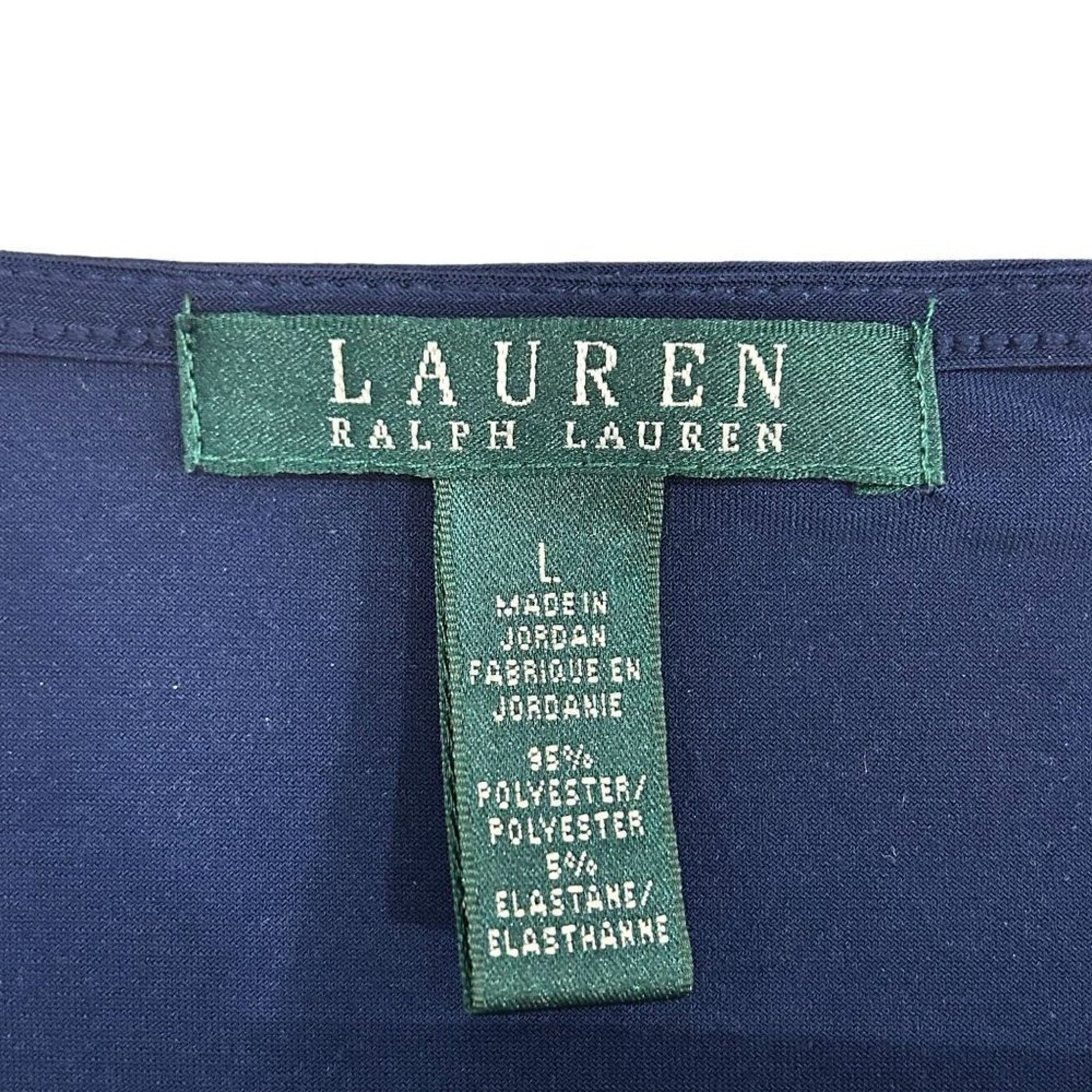 Lauren Ralph Lauren dark blue sleeveless dress size Large #BH