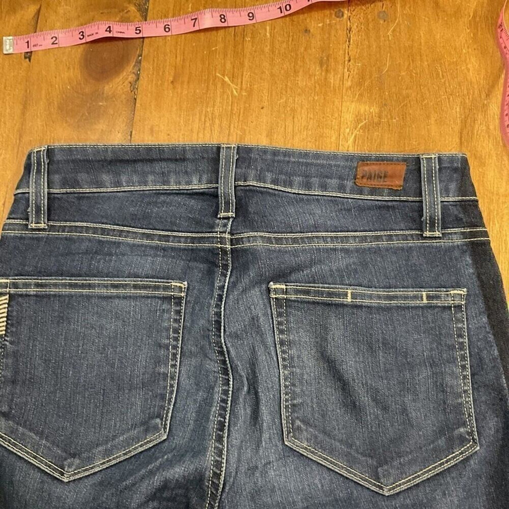 PAIGE Hoxton Women's Size 27 w27 Blue Denim Ankle Distressed Hem  Skinny Jeans