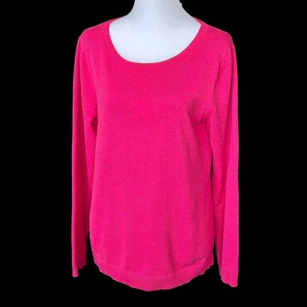 Talbots Women's Sweater, Size M, Pink Rose Bud Barbiecore, Barbie Fan #1289