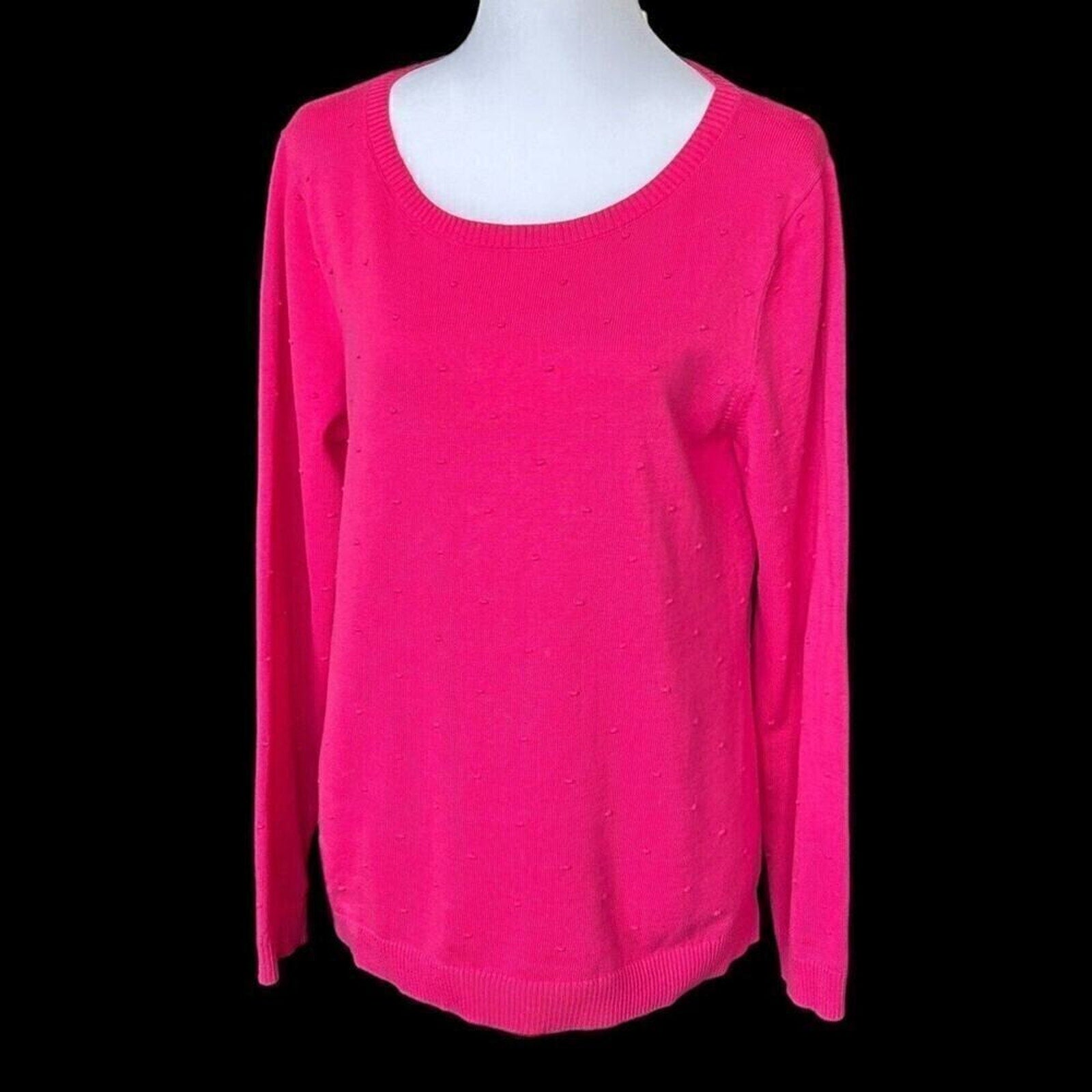 Talbots Women's Sweater, Size M, Pink Rose Bud Barbiecore, Barbie Fan #1289