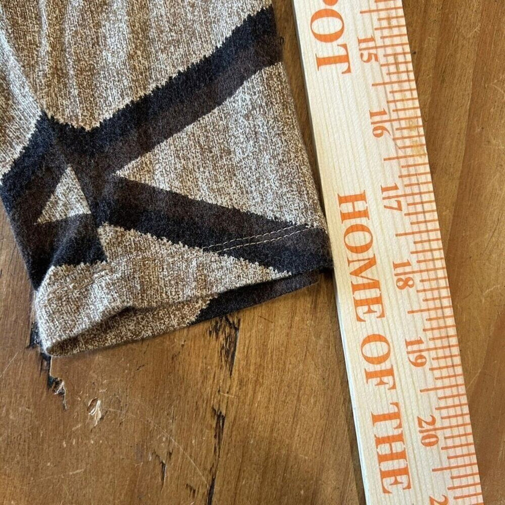 Lauren - Ralph Lauren Blouse Women's Size (L), Brown Geometric, 3/4 Sleeve #1109