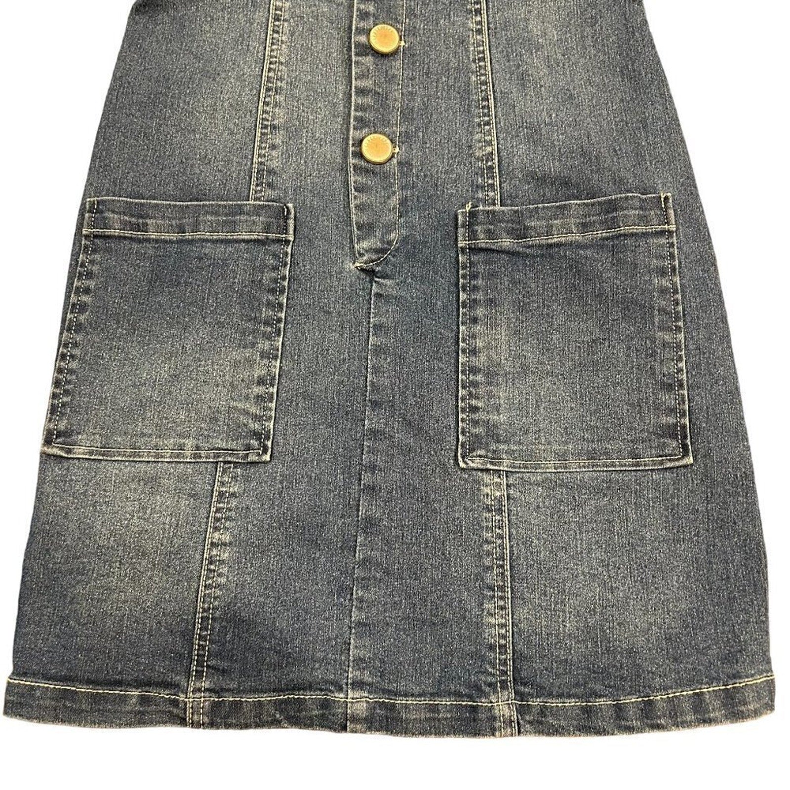 Copper Key Denim Jumper Women’s Size (XS) Sleeveless Button Jean Y2K #L1376