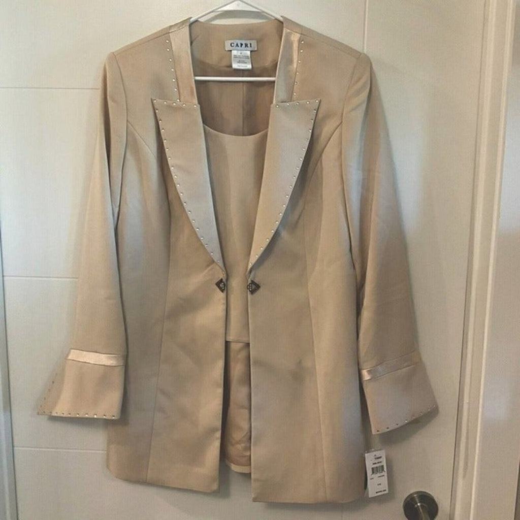Women's Blazer "Capri" - Size 12 - Champagne w/Camisole Attachment - NEW #BH