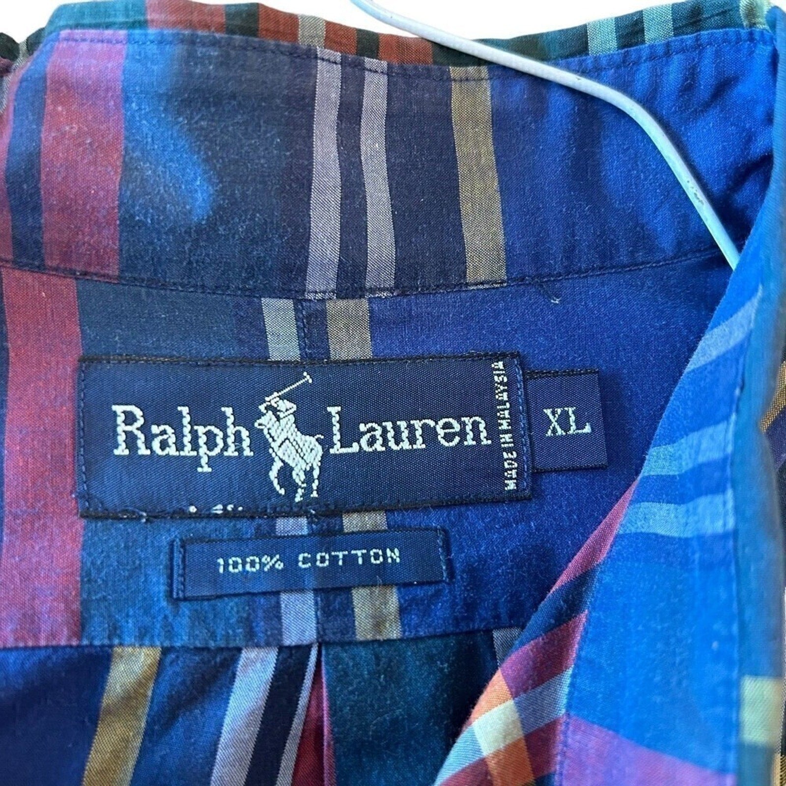 Vintage Ralph Lauren Blue Label Tartan Plaid Shirt Sz. (XL) Long Sleeve #C1199