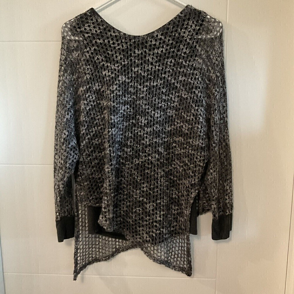 Democracy Women's Loose Knit Lined Sweater / Top Size (M) Grey / Black