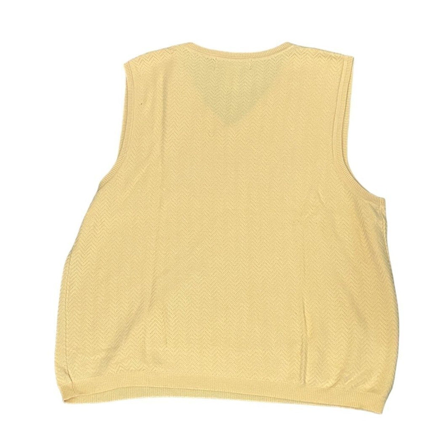 Preswick & Moore Golf Vest V-Neck Sz. L- 100& Cotton Beige Made Australia #B1544