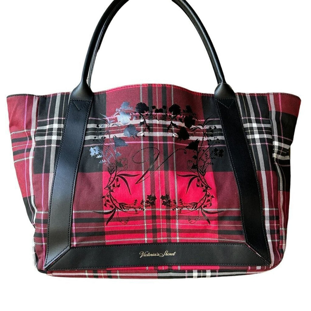 Victoria's Secret Tote Bag Red Black Pattern Design NWT 15"x11"x6" #CR