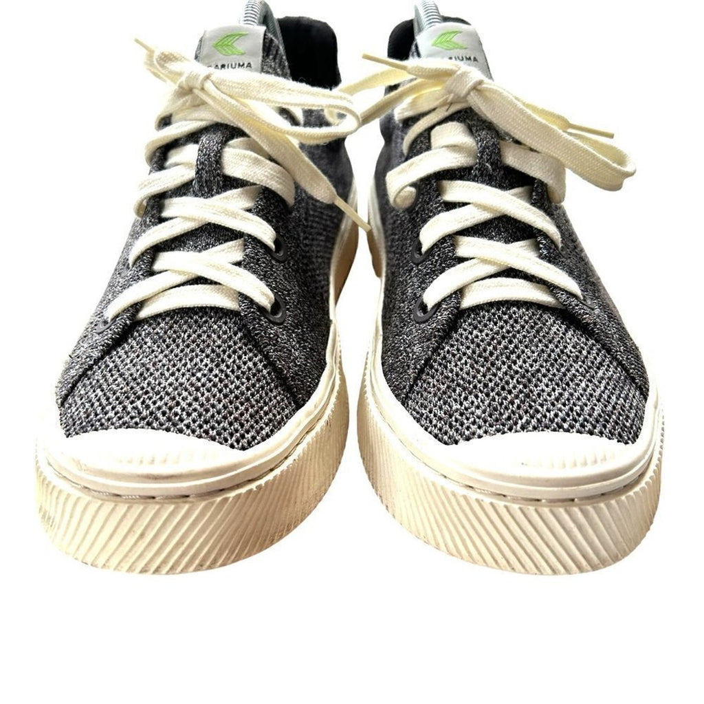 Cariuma Women's Sneakers Size 8.5 Grey Canvas White Lace Up