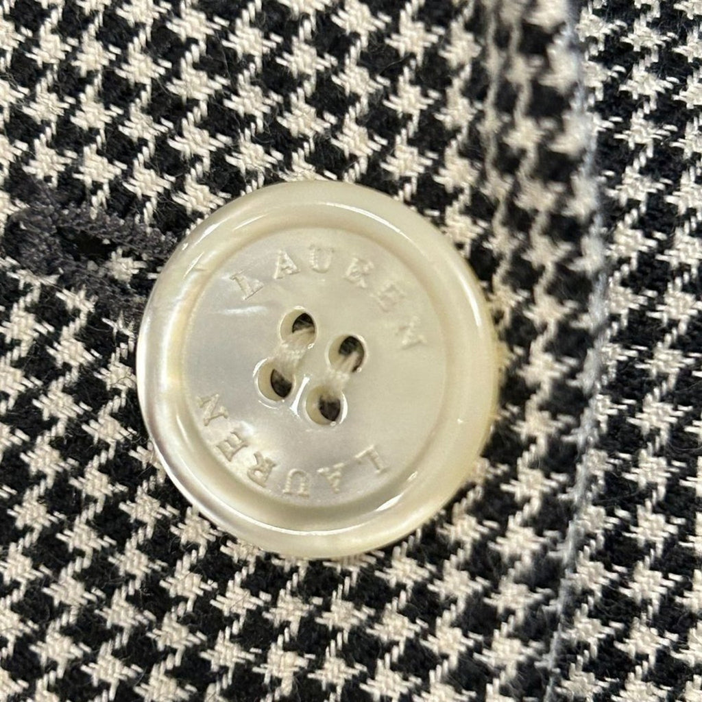 Lauren Ralph Lauren Women's Blazer Linen Wool Blend Houndstooth Classic #HB