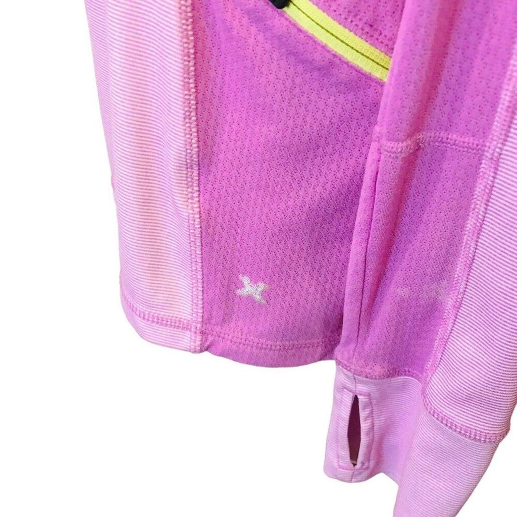 Xersion Light Pink Stripe 1/4 Zipper Women's Tennis Light Windbreaker Size (M)
