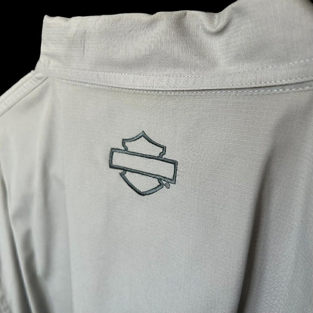 Harley Davidson Vented Rear/Sides Long Sleeve Shirt Gray Relaxed Fit XL #A1197