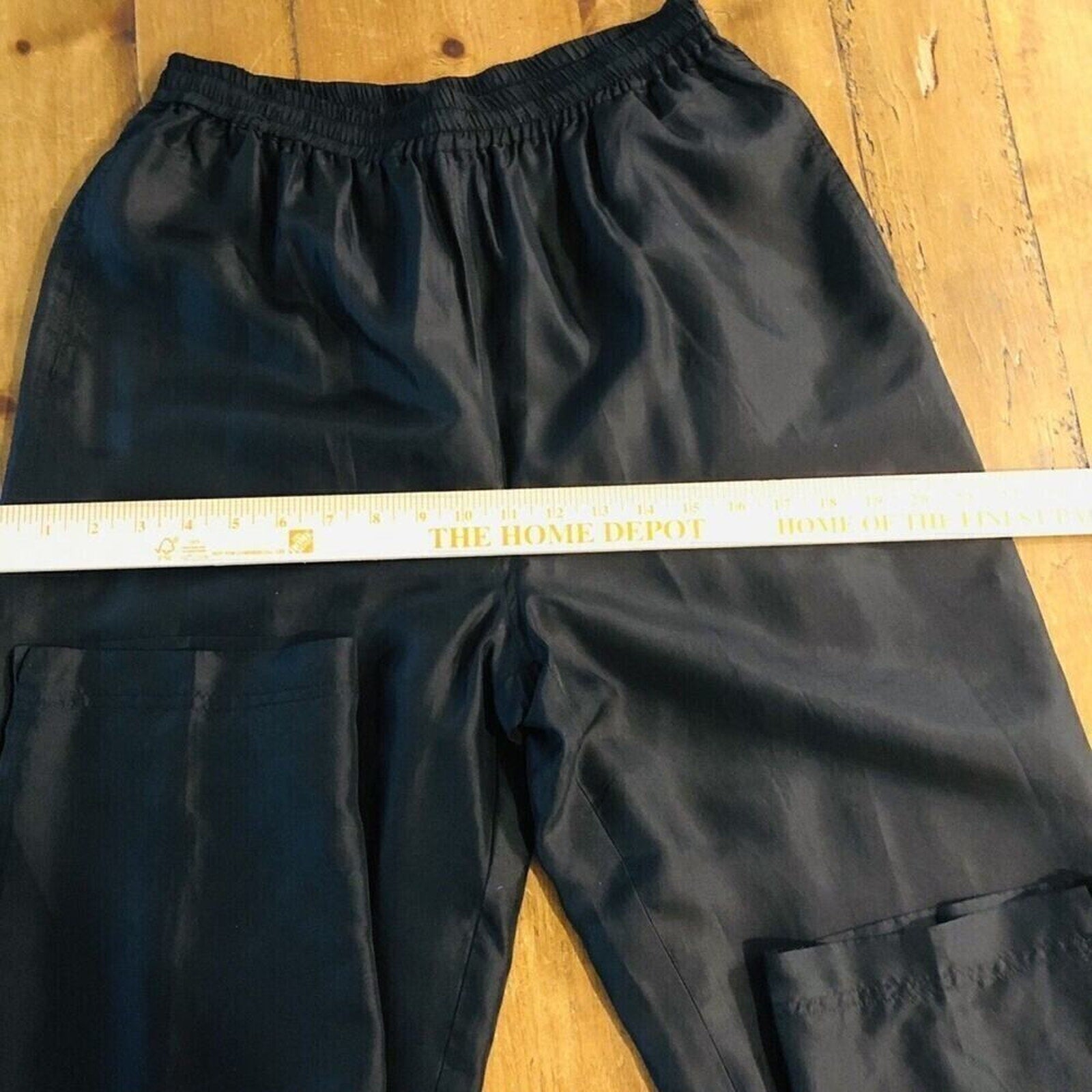 Muriel Women's 100% Silk Wide Pants - Lined - Size Medium Black