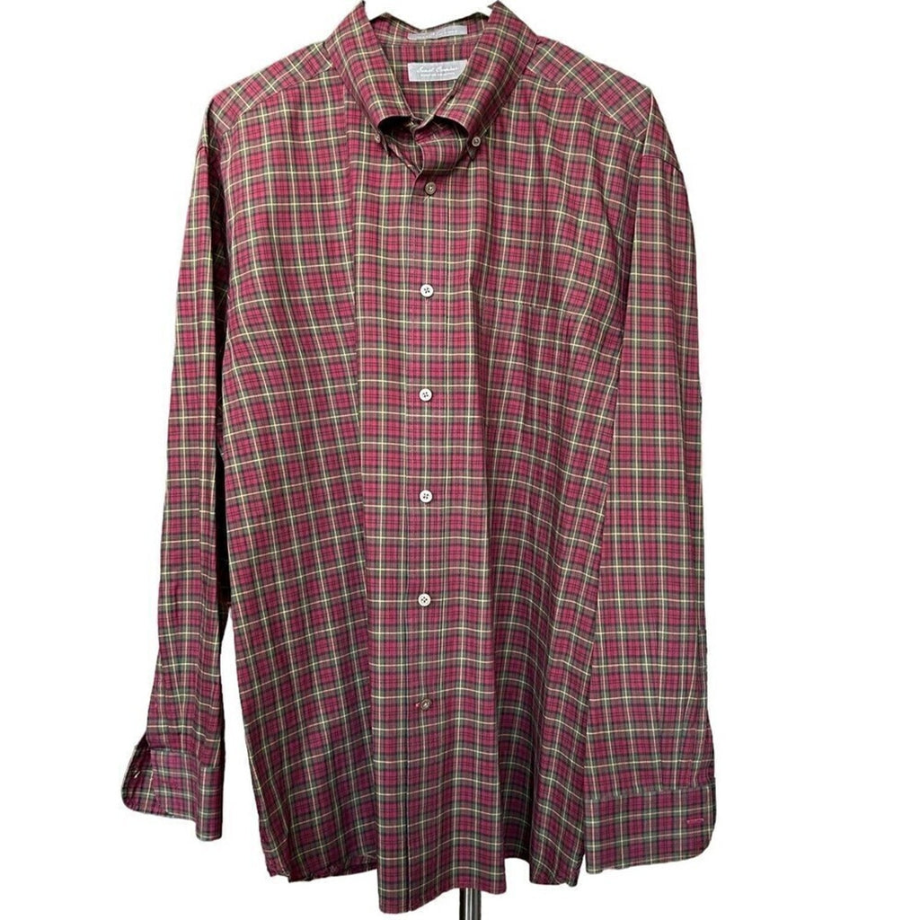 Daniel Cremieux Shirt Mens Size XL Long Sleeve Italian Fabric Plaid #F1238