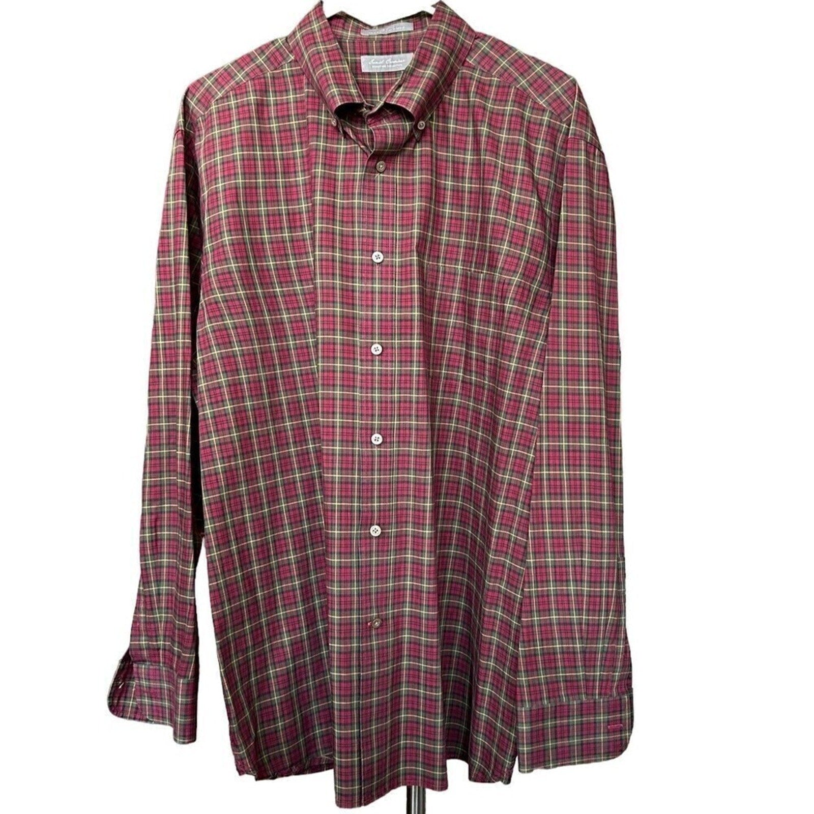 Daniel Cremieux Shirt Mens Size XL Long Sleeve Italian Fabric Plaid #F1238